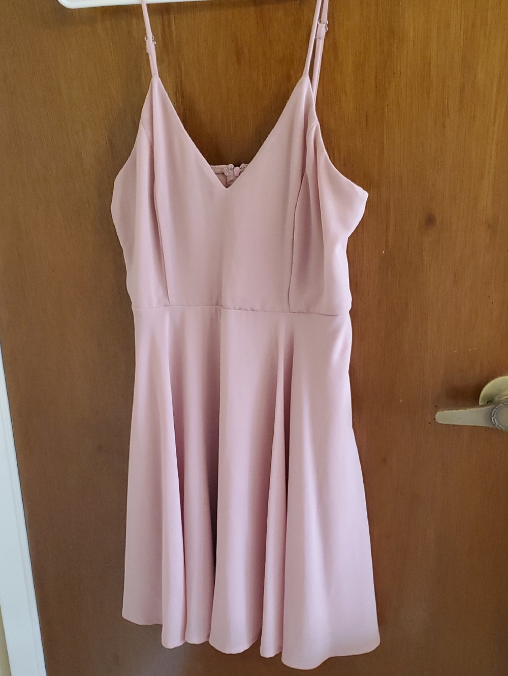 Windsor Blush Pink Spaghetti-Strap Fit-and-Flare Dress